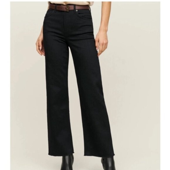 Reformation Emma High Rise Wide Leg Jeans '90s Relaxed Black Washed Denim 28 - Picture 1 of 11